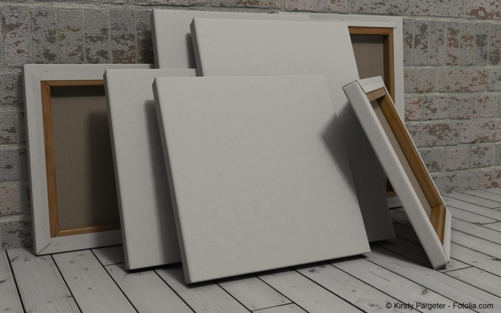 3d render of an Blank Canvas on exposed brick wall