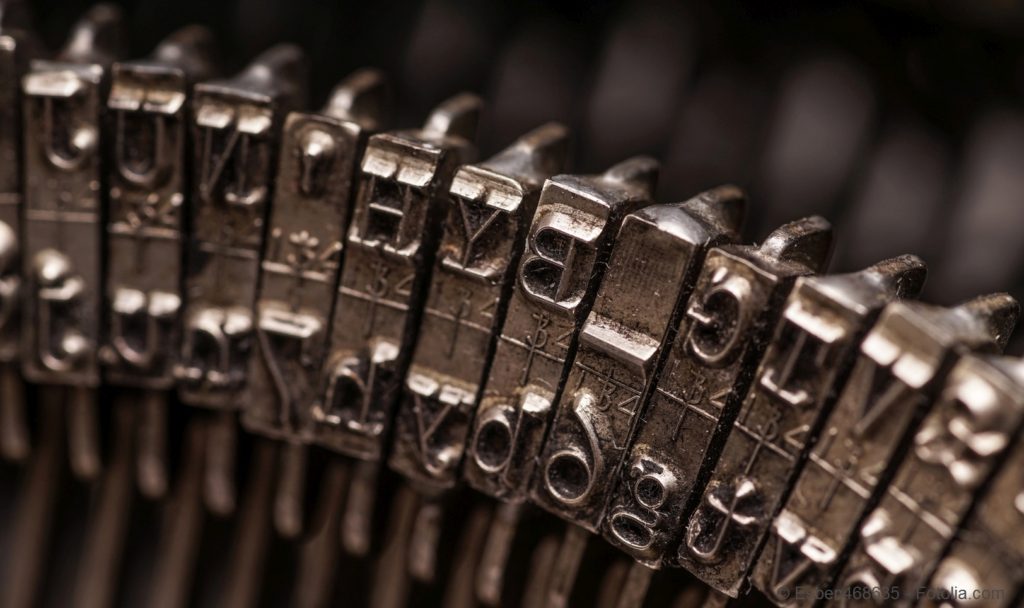 Details on antique typewriter